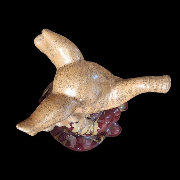 Apropos Drip Glaze Elephant Statue Figurine 10” Gold Trunk Up Lucky Art Pottery - Picture 14 of 16